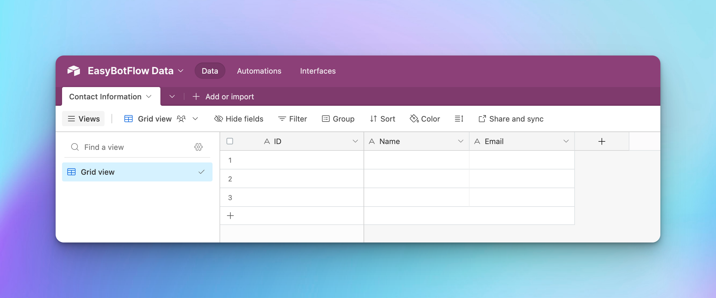 Airtable Fields Setup